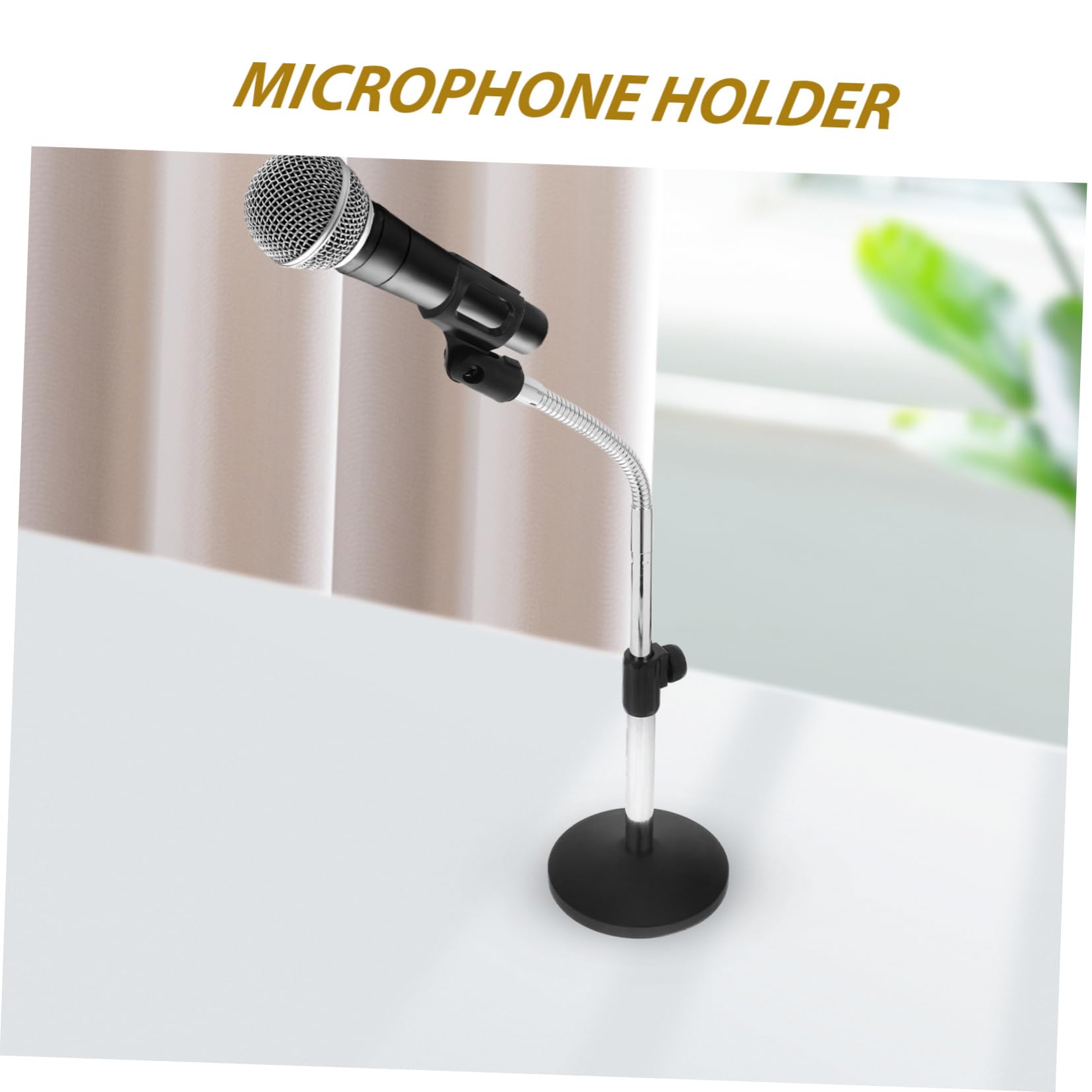 TOYANDONA Supporto Microfono Da Tavolo Regolabile Con Base Ponderata e Tubo Flessibile Stand in Ferro Stabile Per Meeting e Live Broadcast Design Elegante