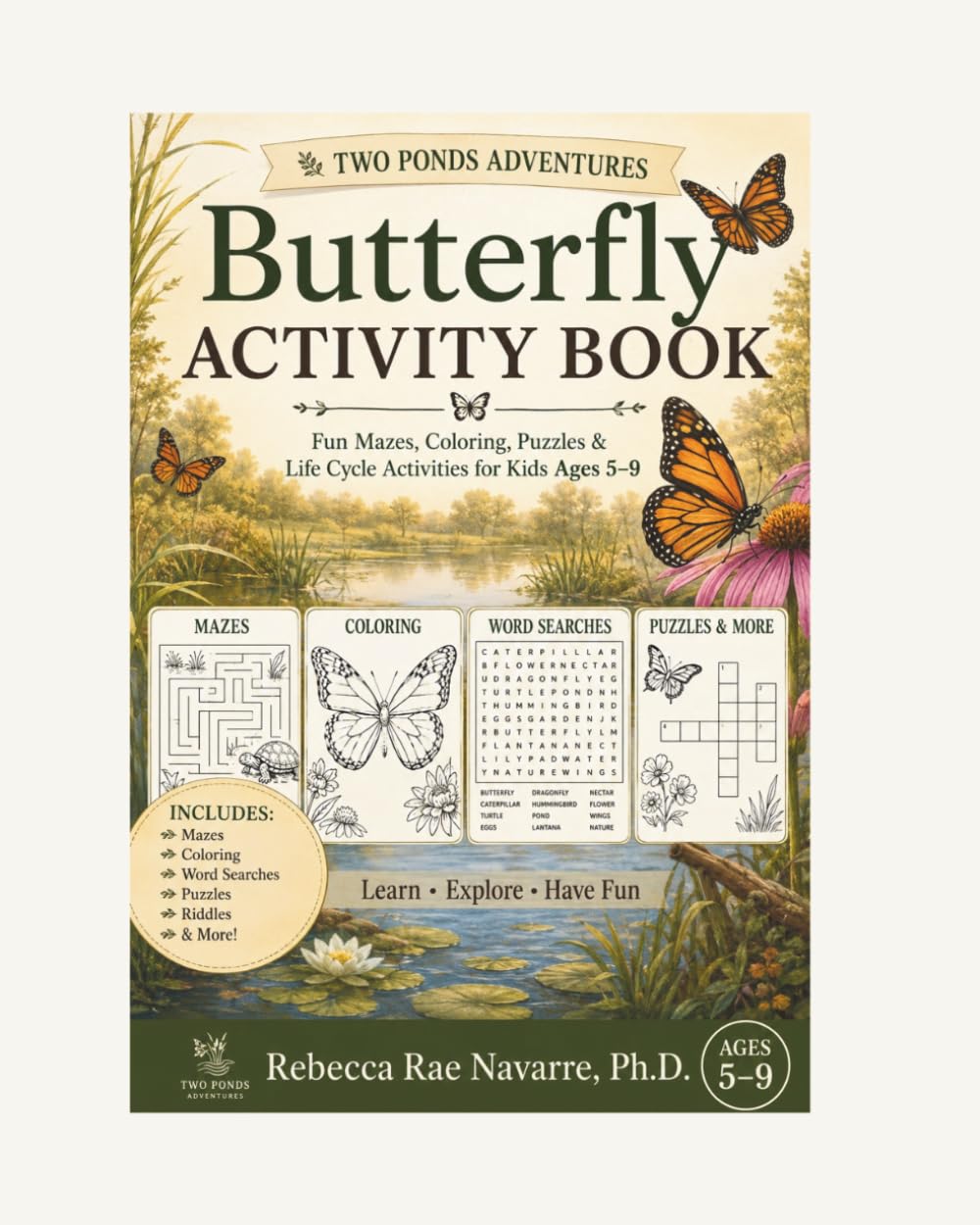 Butterfly Activity Book: Butterfly Activity Book: Mazes, Word Searches, Coloring, and Nature Fun for Kids