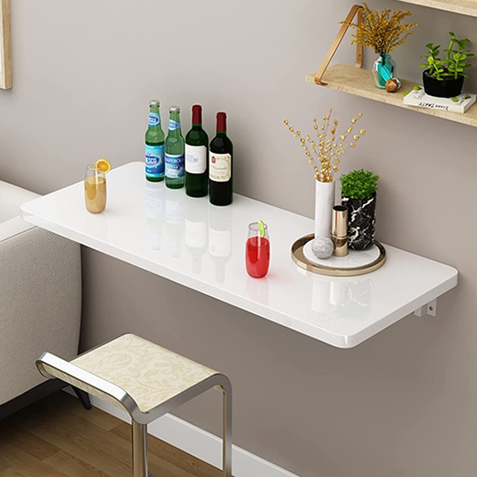 Klappbarer Schreibtischtisch – einfach zu installierender Wand-Arbeitstisch für Arbeitszimmer, Schlafzimmer, Balkon oder Küche – platzsparender schwebender Schreibtisch für Zuhause oder Büro