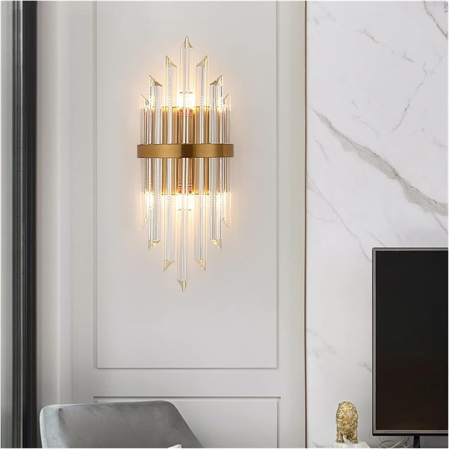 Wall Lamps Modern Sconce Indoor Fixture Stairway LED Crystal Living Room Lamp Bedroom Industrial Retro Gold Lampara,Chandelier
