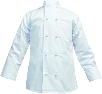 Long Sleeve Chef Coat-Easy-Care Twill X-Large, 6 Pack White