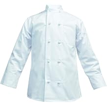 Long Sleeve Chef Coat-Easy-Care Twill -Large, 6 Pack White