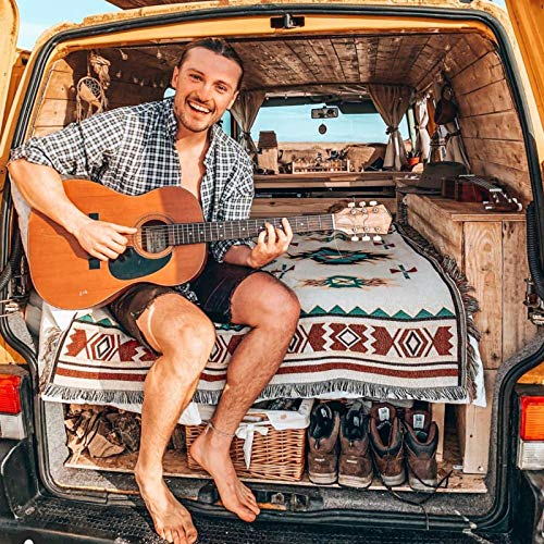 Native American Decor Native Throw Blanket,Aztec Blanket Aztec Throw Blanket,Western Decor Western Blanket Throw, Boho Throw Blanket Bohemian,Beige Turqoise Wall Tapestry,50 * 70 #TOP2