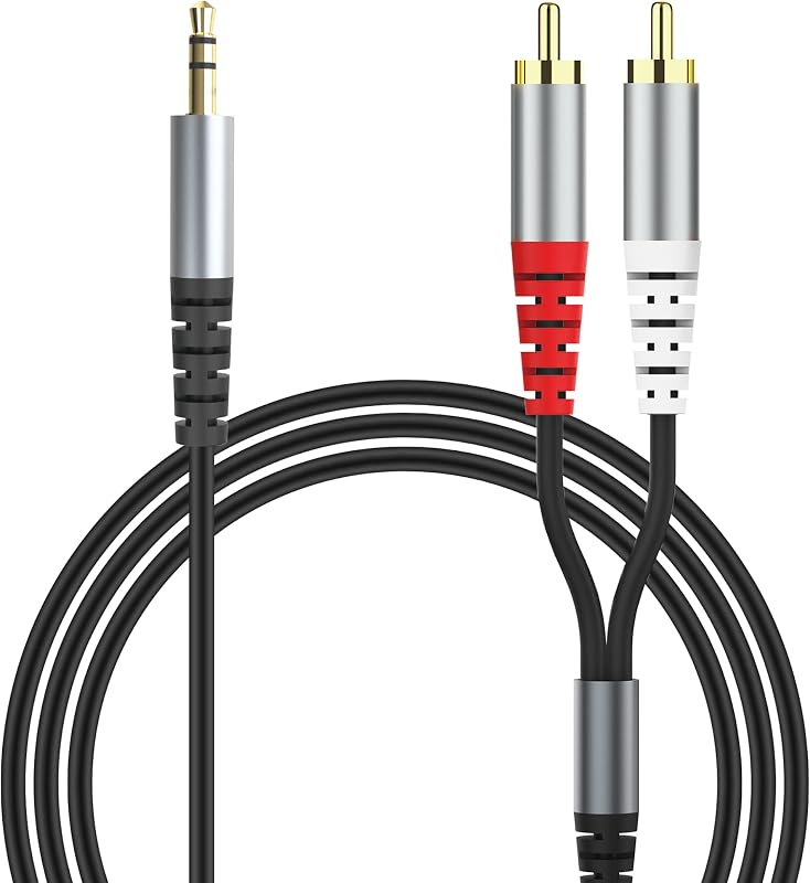 Cable aux HIEbee RCA a 3.5mm, (1M/3.3Feet) Adaptador Jack para auriculares de 3.5mm 1/8 a RCA 2 machos Y Splitter Cable de audio estéreo premium para teléfonos inteligentes, tabletas, HDTV o reproductores de MP3, parlantes
