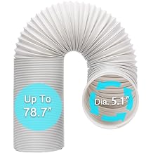 Portable AC Hose, Air Conditioner Exhaust Hose Vent Kit 5.1" Dia 79" Length | No Coupler, Universal Replacement, Window Vent Kit for Most Portable AC Units, Check The Diameter Before Purchasing