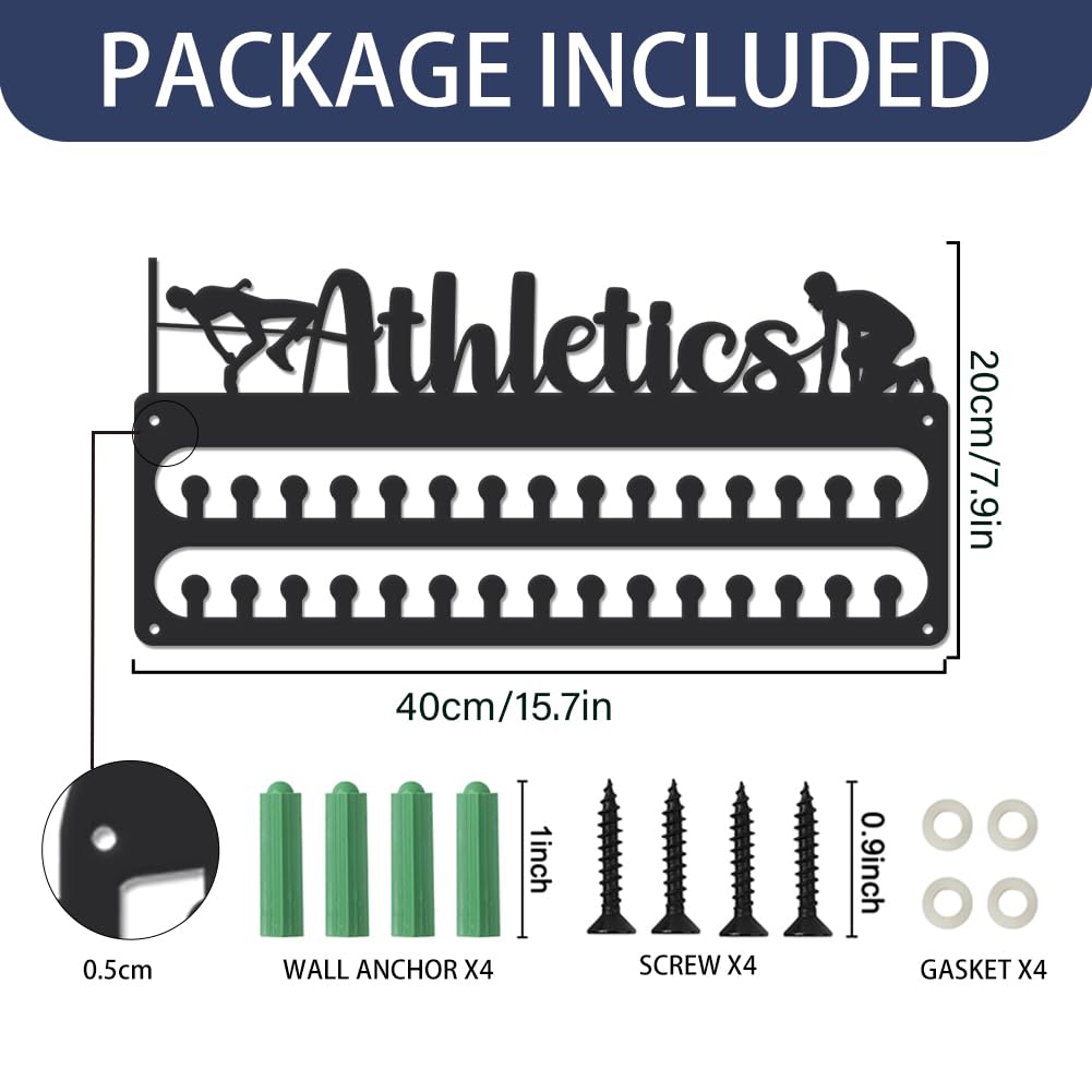 RGW Medaille Display Hanger Rack, Display Stand Houten Decoratie Zeshoek Honingraat Medaille Opslag Houder Case voor Sport Medailles, Track & Field, Spartan, Races, Hardlopen, Marathons (6 Pack