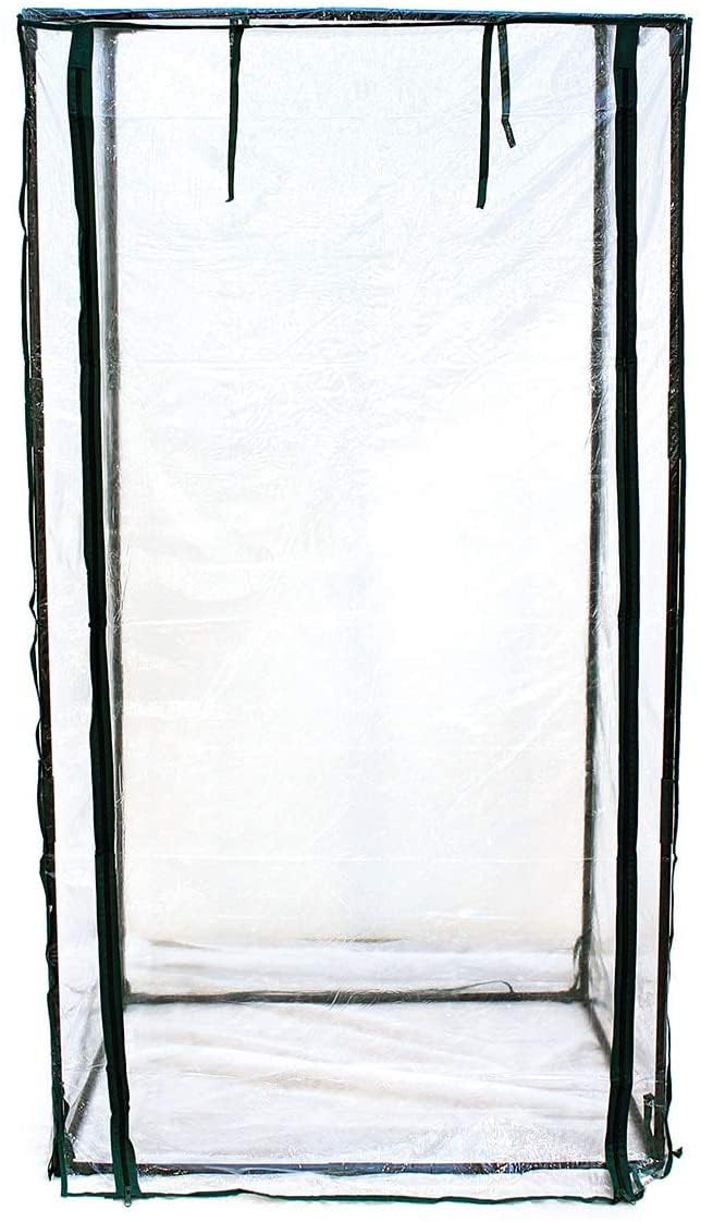 Serre per Orto, Giardino o Terrazzo - Varie Misure - Telo Trasparente in PVC e Struttura in Metallo Verniciato (95X70X190 CM - SENZA RIPIANI)