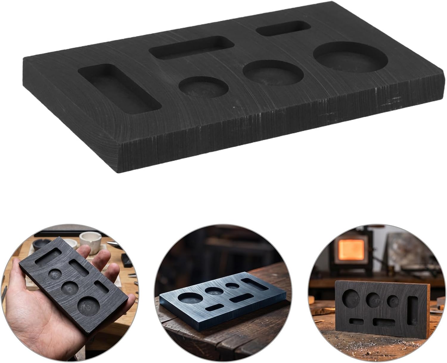Graphite Ingot Mold 6 Slot for Jewelry Casting and Smelting