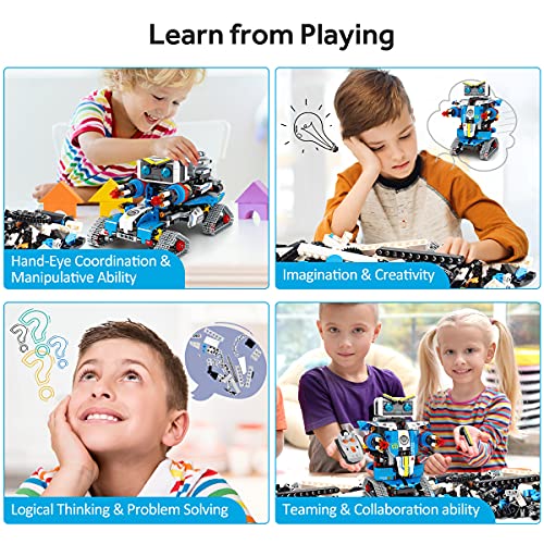 2022 New-2-In-1-Stem Remote Control Robot Building Kit For Kids (796 Pieces) - Rc Toy Building Sets Robot Or Cars, Robotics Toys For Boys Age 8 9 10 11 12+ Year Old, Gift For Birthday Christmas Etc #TOP2