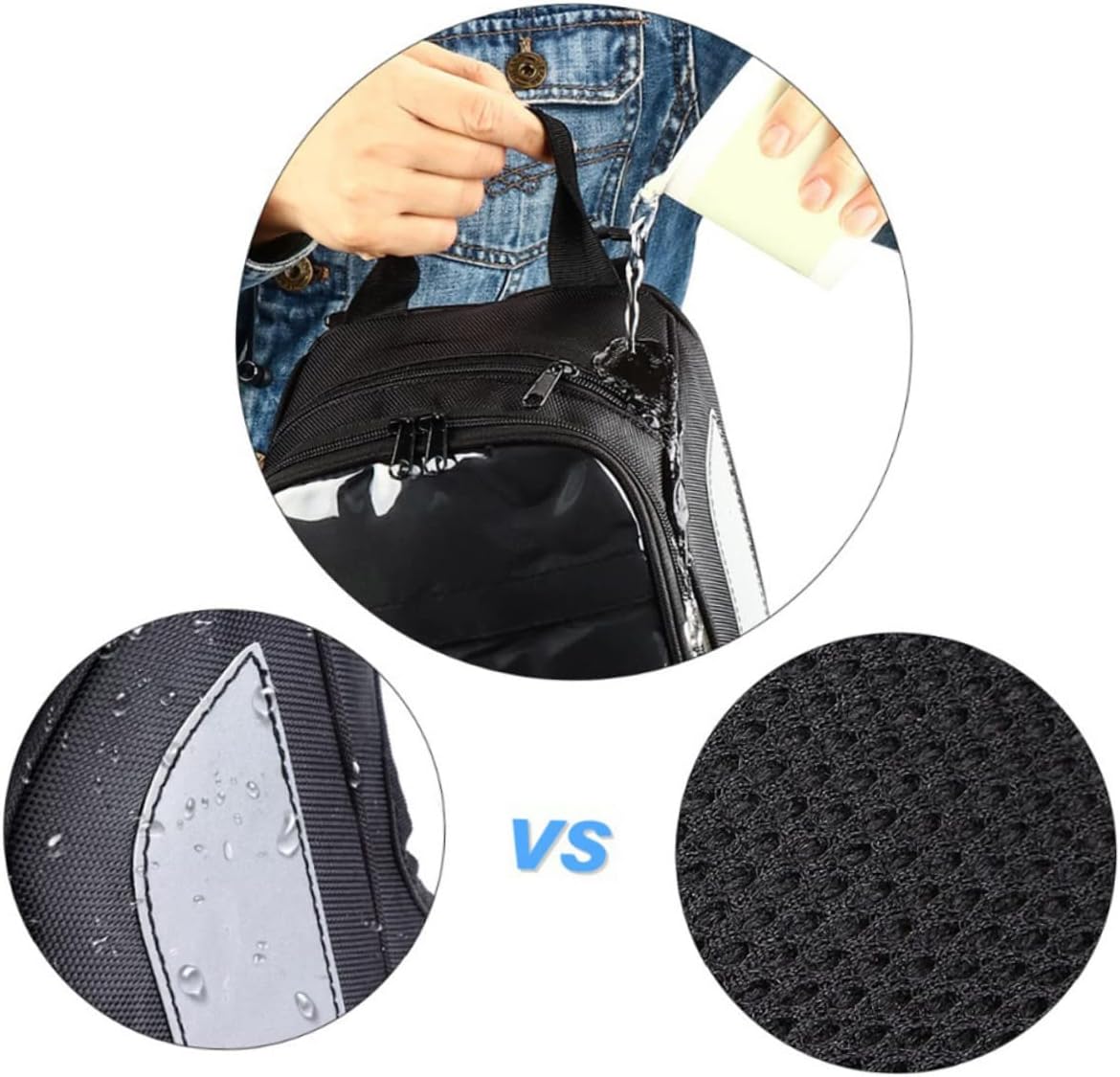 Amosfun Waterproof Magnetic Motorcycle Fuel Tank Bag Versatile Organizer for Motorbike Tools and Accessories for Models