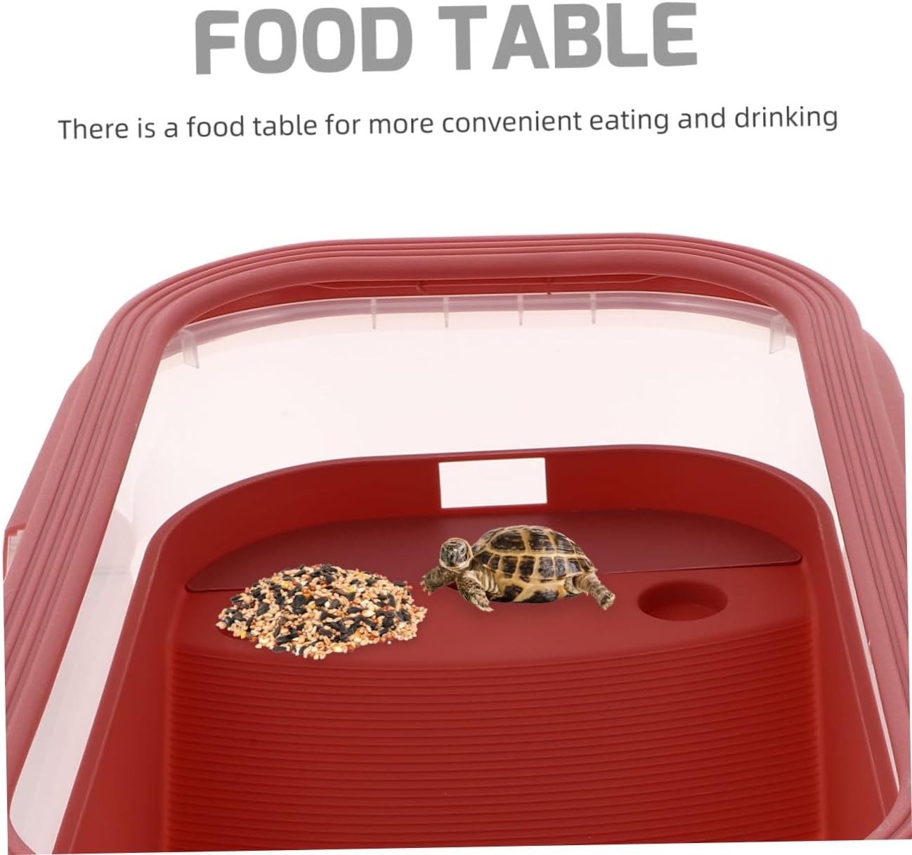 Plastic Tortoise Feeding Tank Drying Platform Multi-Purpose Aquarium for Turtles Easy to Clean Non- Ramp Suitable for Home Use