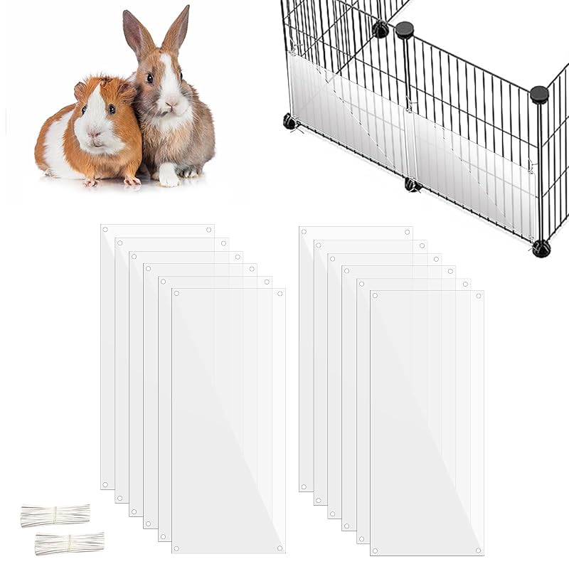 Protetor lateral para gaiola de pequenos animais em PVC transparente Oncpcare, pacote com 12