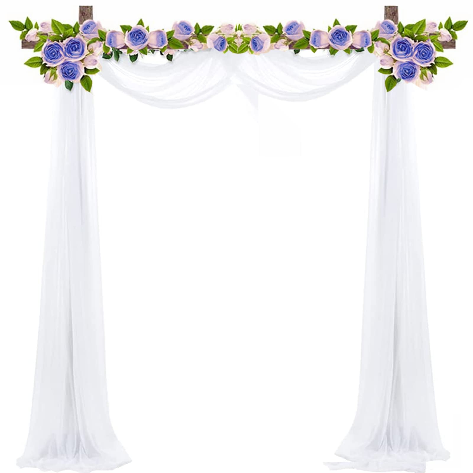 Hoshisea Cortina Gasa Arco Boda, Cortinas de Arco Boda Tela, Cortinas de Tul Decoracion, para Decoración de Bodas, Fondo del Estudio, Telón Fondo del Escenario (Blanco)