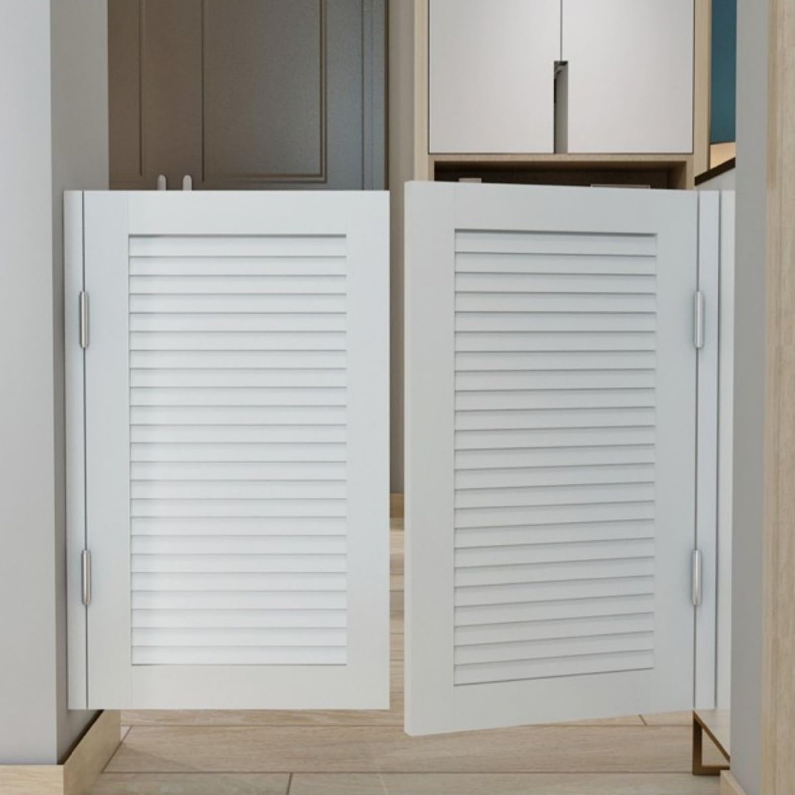 Portes de café blanches battantes pour le salon, fermeture automatique, porte battante avec volets à persiennes en bois, porte de bar demi-taille pour escalier, salle de bain, cuisine (taille : XX)