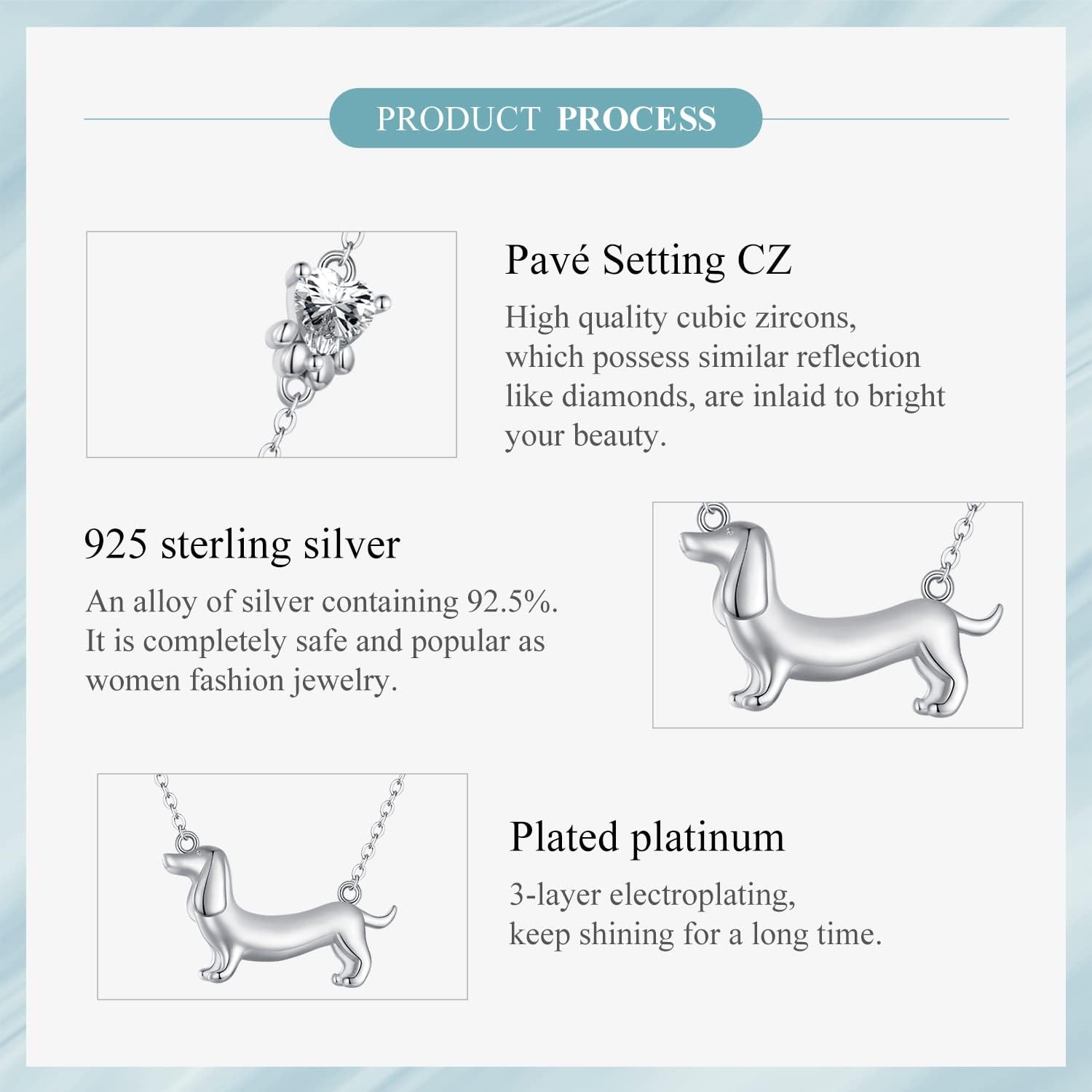 MUNDELL 925 Sterling Silver Cute Dachshund Pendant Necklaces Cat Animal Necklaces for Women Fine Jewelry - Image 8
