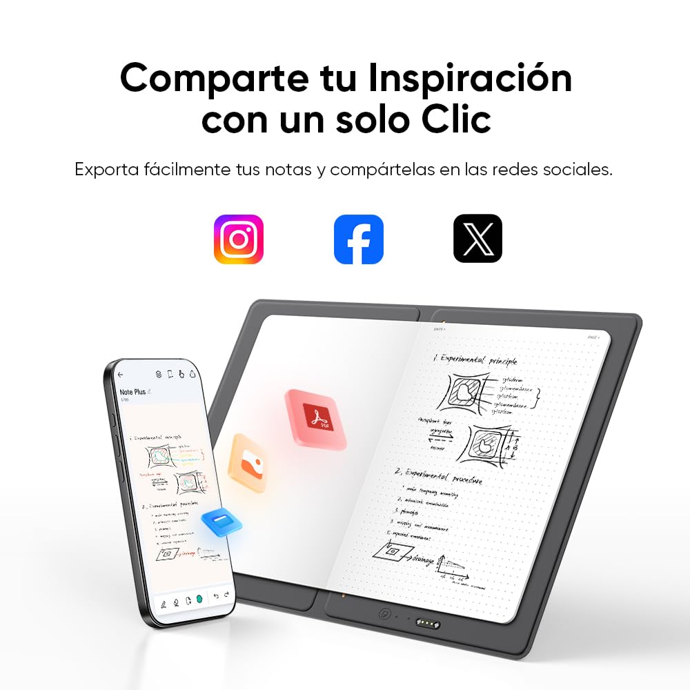 XPPen Note Plus Bluetooth 5.3 Notebook Inteligente A5 Hoja con 8192 Niveles de Presión para Estudiar Tomar Notas y Dibujar Compatoble con Android, iOS