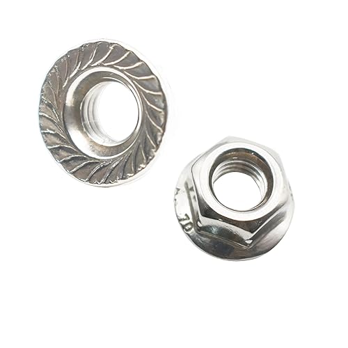 Floyutin 50 Uds M4 Tuercas de brida inoxidable Rosca Arandela métrica Tuercas Fijación