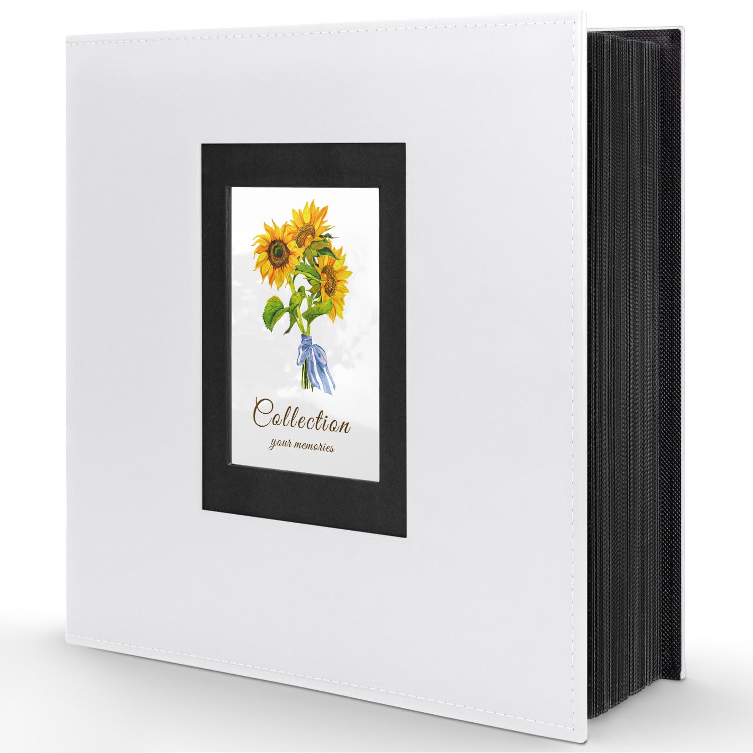 Photo Album 4x6 600 Photos, Leather Cover Extra Large Capacity Holds 600 Horizontal and Vertical 4x6 Pictures Record Valentine's Day Christmas Holiday Commemorative Gift(White, 600 Pockets)