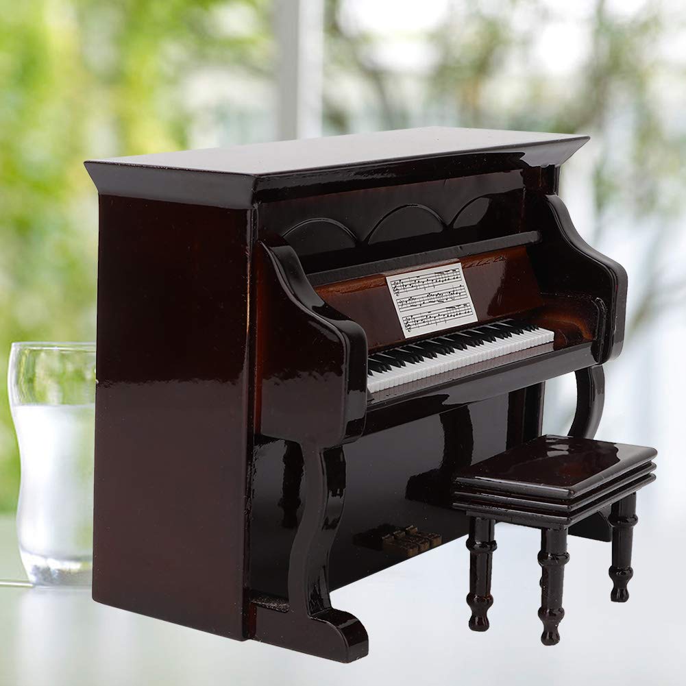 Piano Vertical Marrón Vintage, Acero de, Diseño Elegante y Clásico para Conciertos y Uso Personal, Excelente Producción de Tono