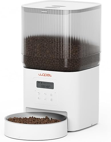 WOPET Comedero automático para gatos, alimentador automático para perros de 4 litros con batería de 180 días, dispensador programable de comida para