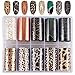 NICENEEDED 10 rouleau D'Autocollants de Transfert en Feuille de Léopard, 10 Styles Nail Art Stickers Stickers Stickers Motif Léopard pour DIY Nail Art Décoration (10 Rouleaux)