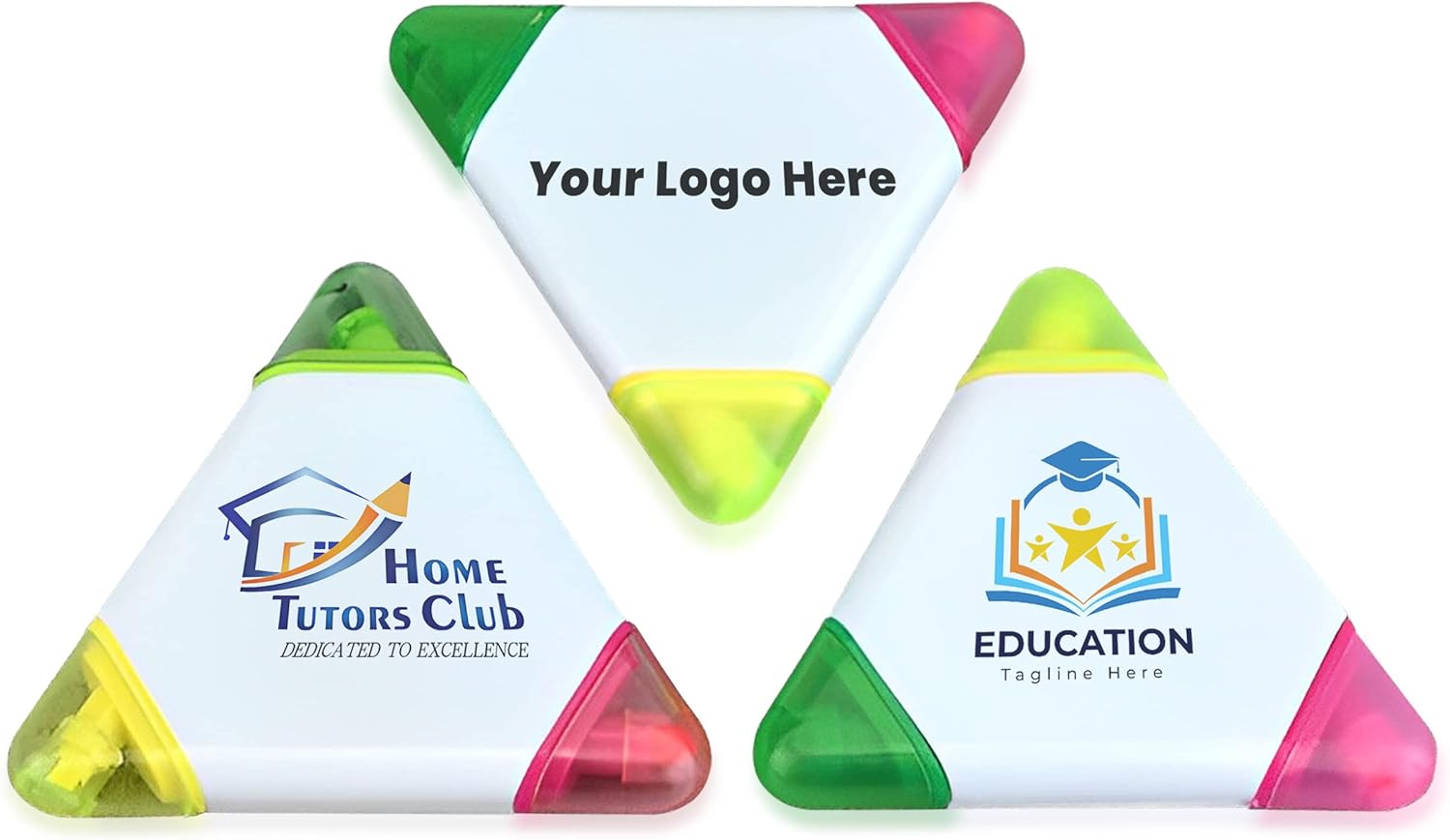 200PCS Custom Bulk Highlighters Personalized Triangle Highlighter School Supplies Promotional Items with Your Logo Text