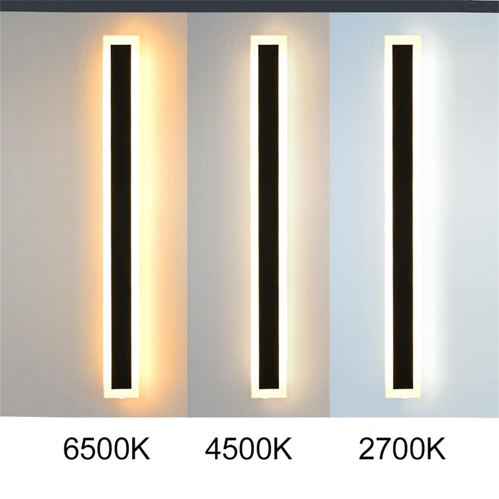 Exteriores Lampara de Pared LED Interior Aplique de Pared IP65 Impermeable Iluminación de Pared Moderno Largo Tira Lámpara de Pared Acrílico Aluminio Cerca Porche Pared Patio (Luz Cálida,120cm 68w)
