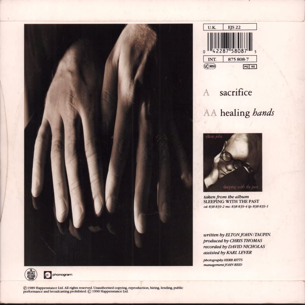 Elton John Sacrifice Healing Hands 7" Vinyl