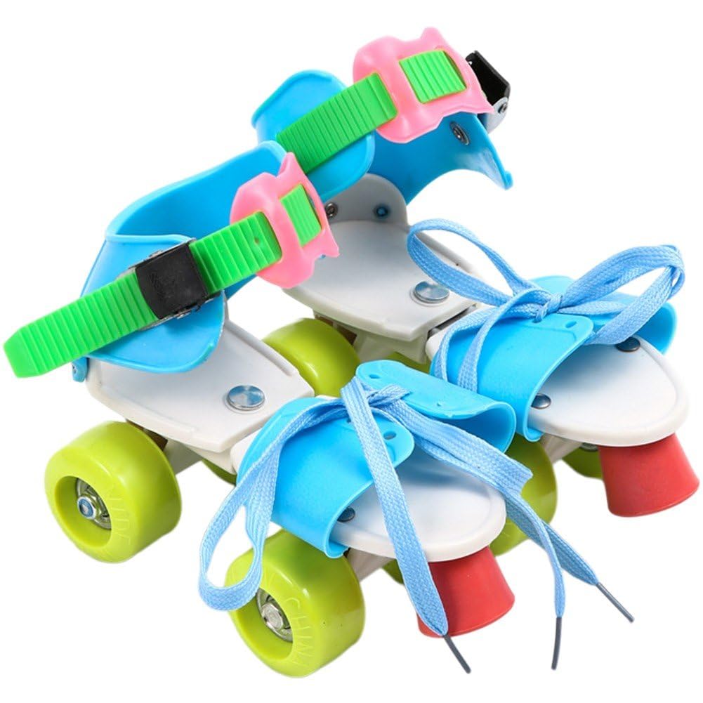 Patins à roulettes enfants réglables à 4 roues arc-en-ciel pour filles et garçons débutants