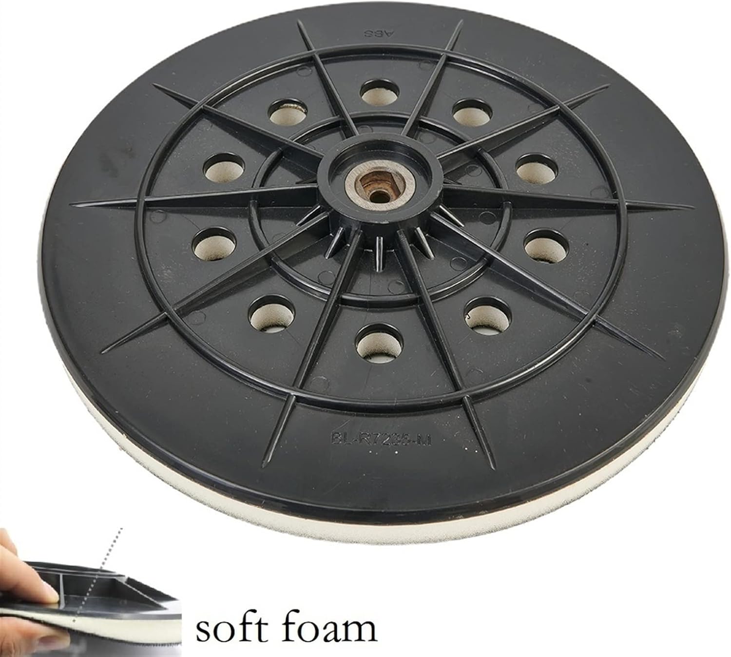 9Inch 10Hole Sanding Disk Backup Pad Soft/hard/M14 Grinding Polishing Plate for Dustless Cable Drywall Sander Tool for Drywall (Color : C, Size : /)