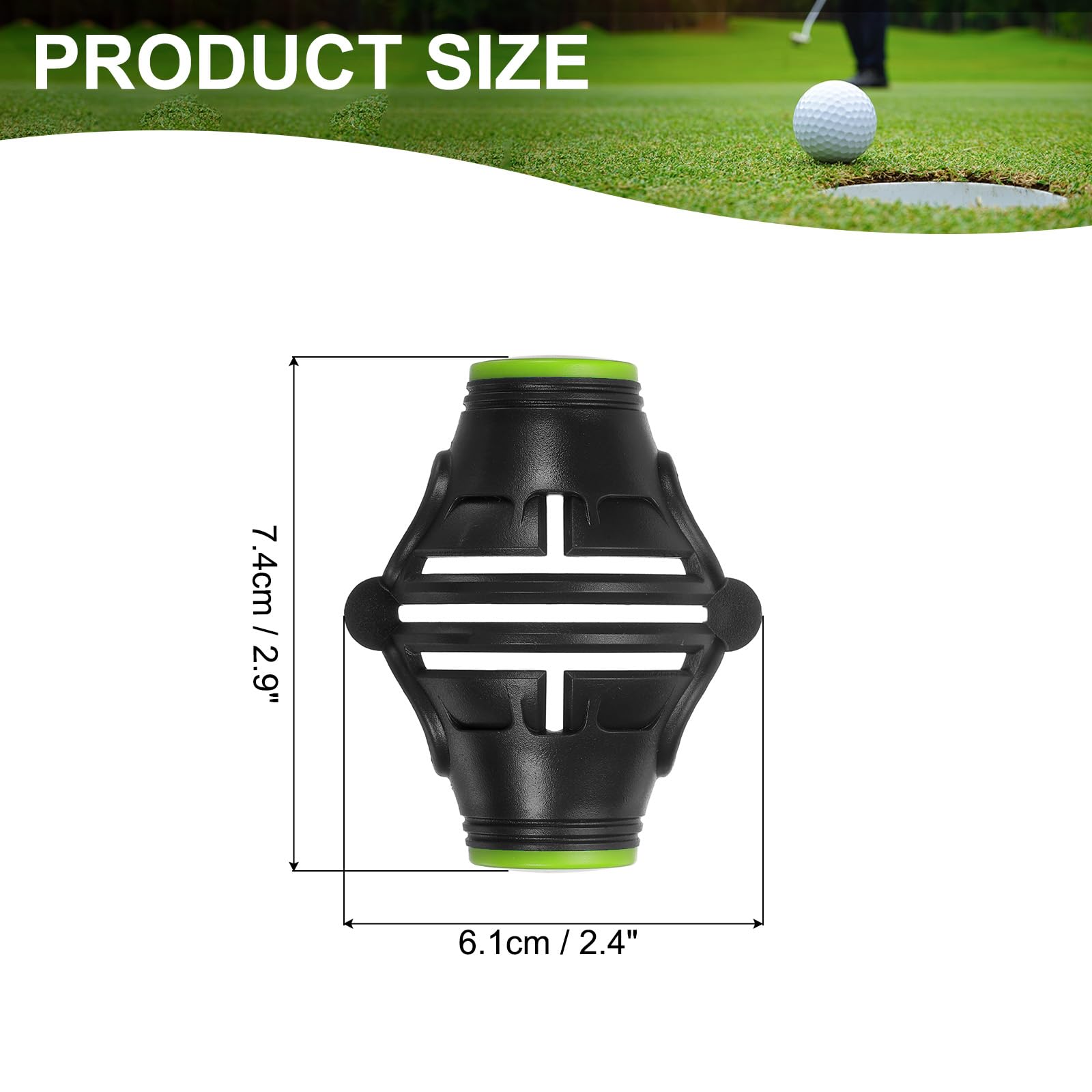 PATIKIL Plantilla para Marcar Bolas de Golf 360 Grados Herramienta de Marcado de Alineación Triple Track Negro/Verde