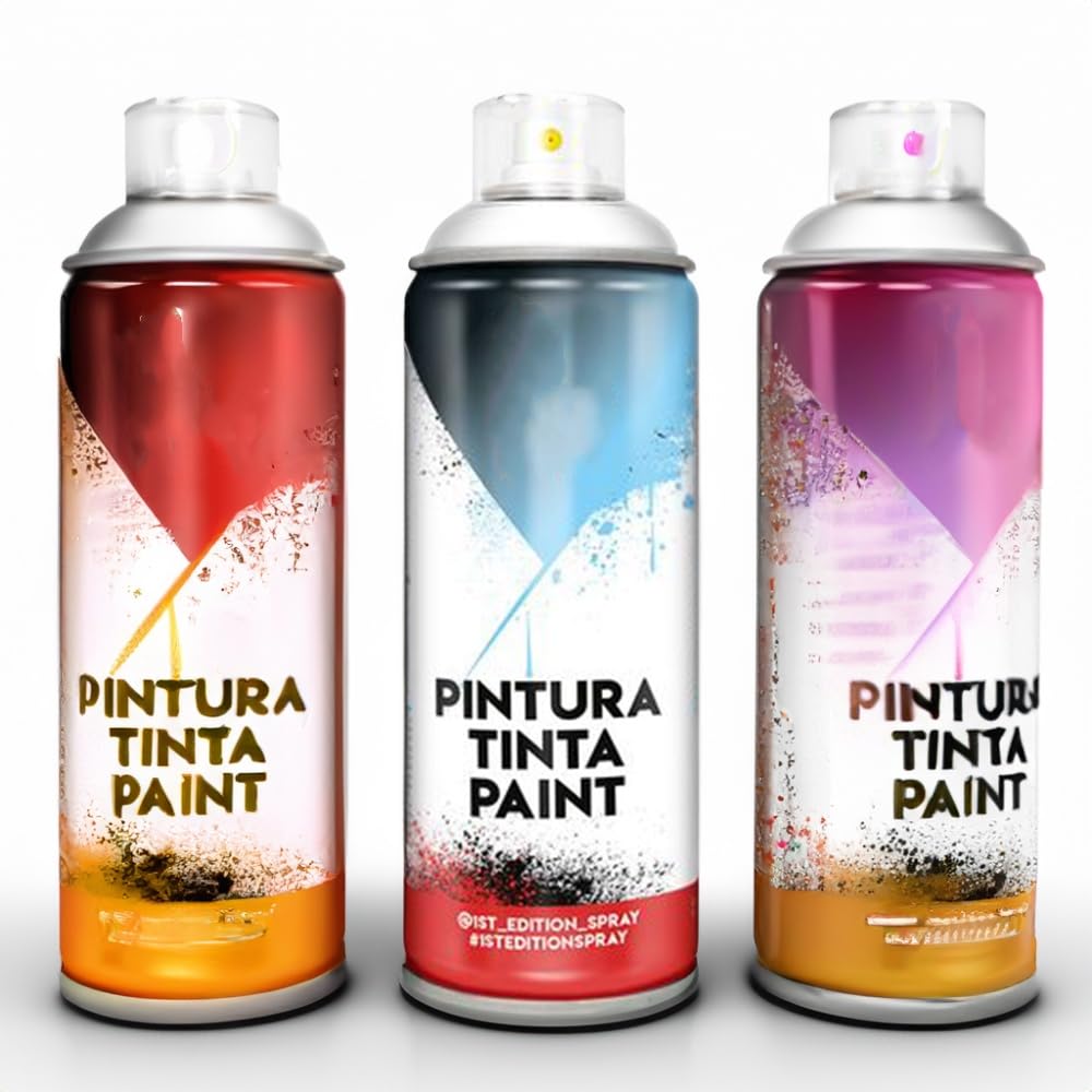 PLUS HOME Pintura Spray 520cc para pintar todo tipo de super cies: madera, metal, cartón, tela, piedra, bra de vidrio, plásticos rígidos, etc para bricolaje y DIY.Naranja Peto (Ref:644)(Paquete de 6)