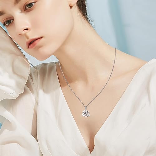 Miniatura 6 de JUSTKIDSTOY Collar de nudo de brujas de plata de ley 925 con nudo celta, collar con dije de bruja, amuleto de nudo de bruja, joyería de regalo para