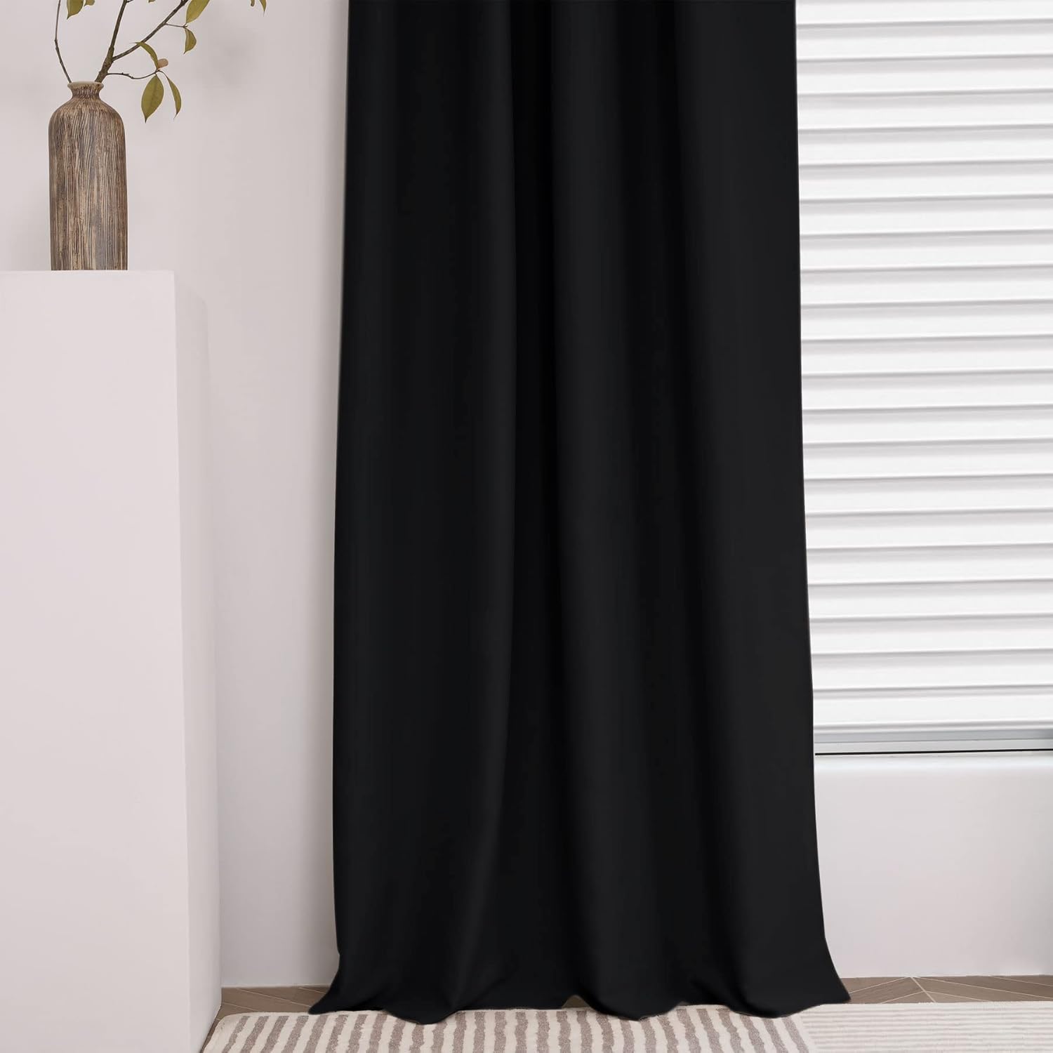 Frelement Room Divider Curtains Extra Long Blackout Curtains for High Ceilings Tall Windows Grommet Top Drapes Thermal Insulated Curtains Privacy Curtains, 100" W x 144" L, 2 Panels, Black
