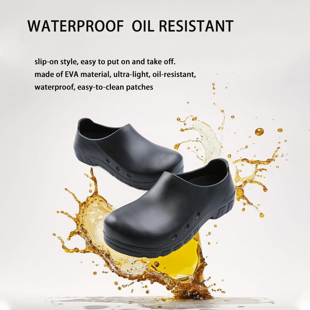 Anti Slip Kitchen Shoes with Steel Toe Safety Shoes for Men and Women,Suitable for Kitchens,Restaurants,Hotels,Hospitals,Gardens, etc