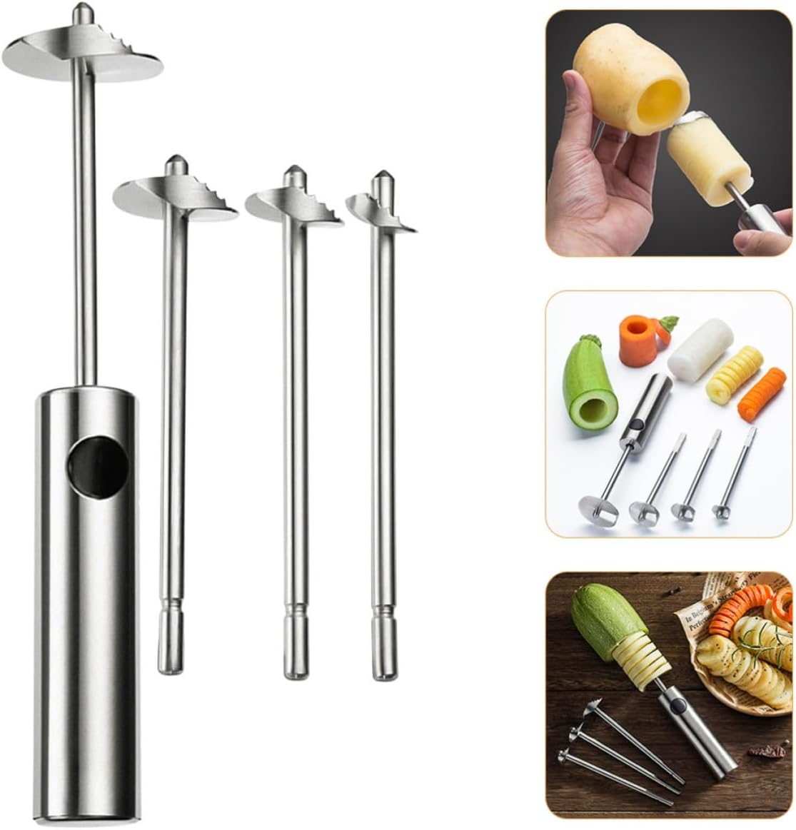 Manual Stainless Steel Multifunctional Corer for Fruit and Vegetables with Fine Workmanship, Sturdy Core Removing Tool for Home and Kitchen Use