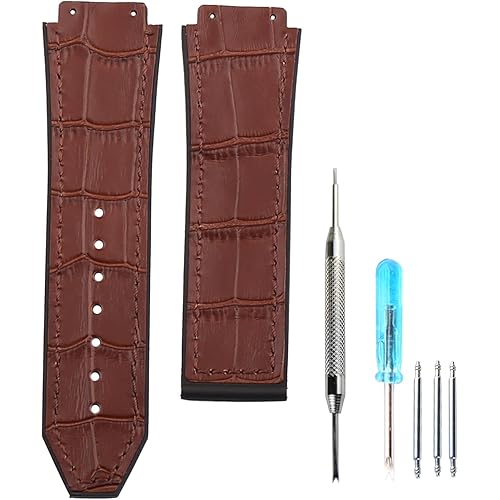Men's leather watch strap compatible with Hublot BIG BANG Women's Outdoor Sports waterproof bracelet 19mm*25mm watch accessories