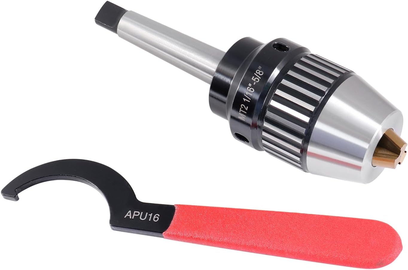 1/16–5/8" MT2 Precision Keyless Drill Chuck, Heavy-Duty with Integrated Shank and Titanium Jaws, 0537-5802