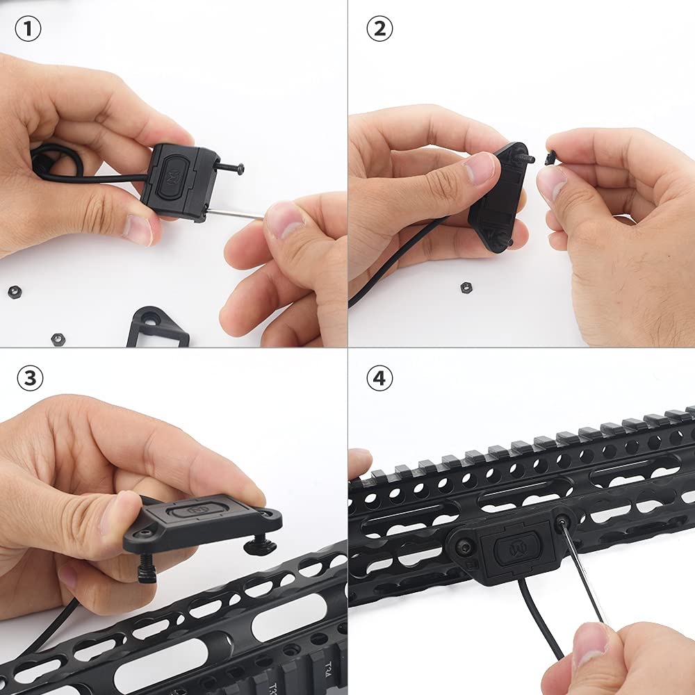 Interruttore di Pressione a Distanza della Torcia elettrica Tattica M300 M600 Scoutlight Torcia Interruttore (Nero)