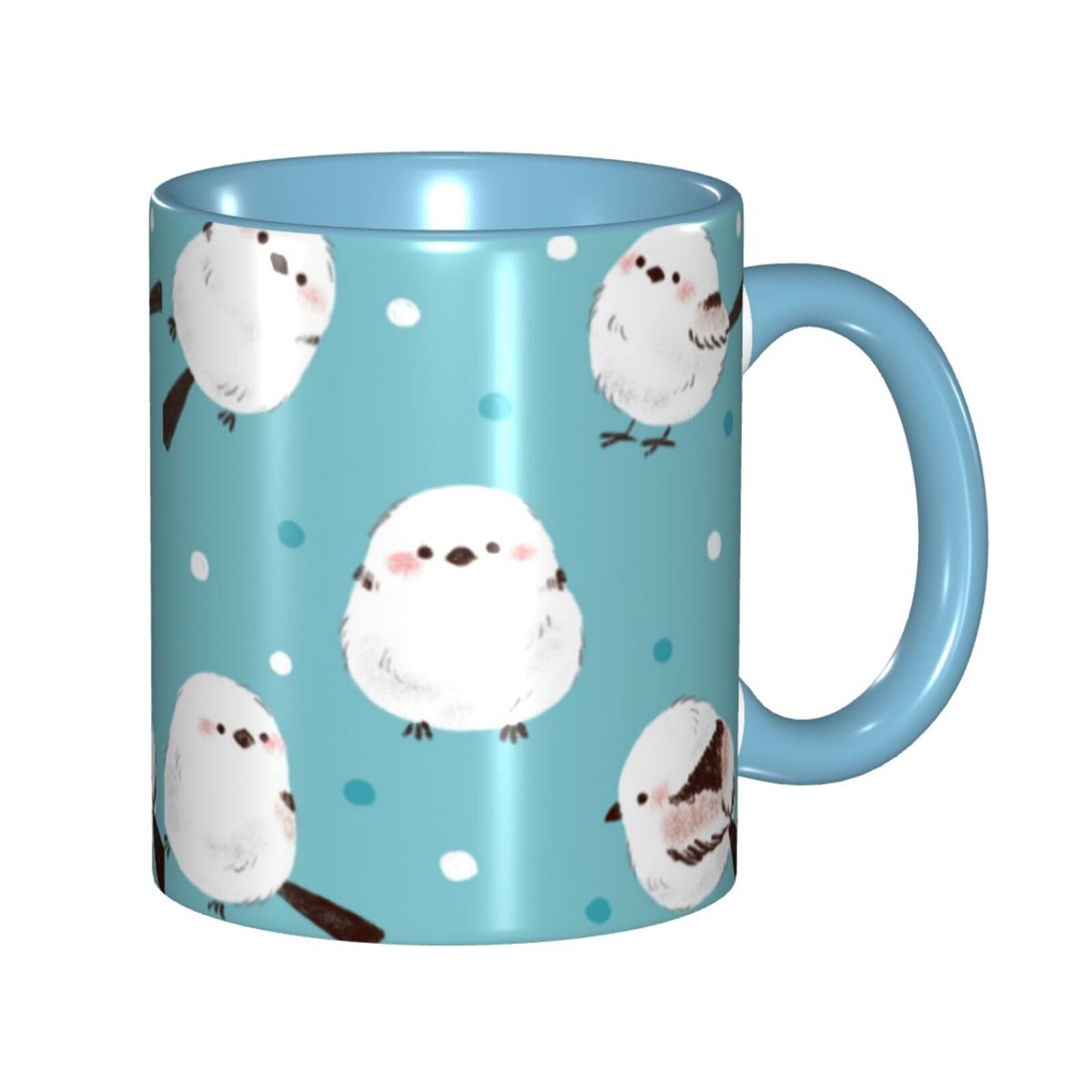 Amazon.co.jp: シマエナガかわいい鳥マグカップ 陶器 大容量330ml 