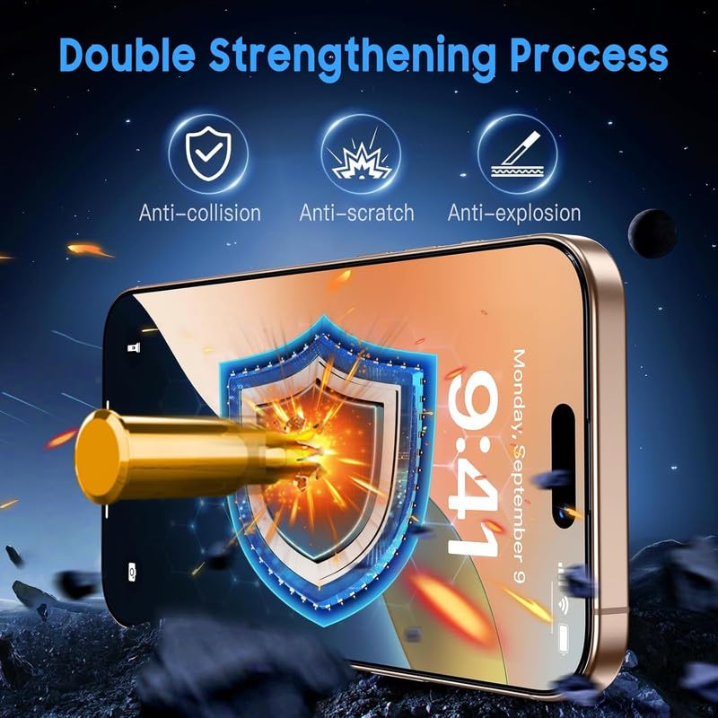 Image of OHAYO Gaming Tempered Glass Screen Protector Compatible with iPhone 15 Pro Max - Ultra Clear HD, 9H Hardness, Anti-Scratch, Bubble-Free, Case Friendly, Smooth Touch, High Sensitivity
