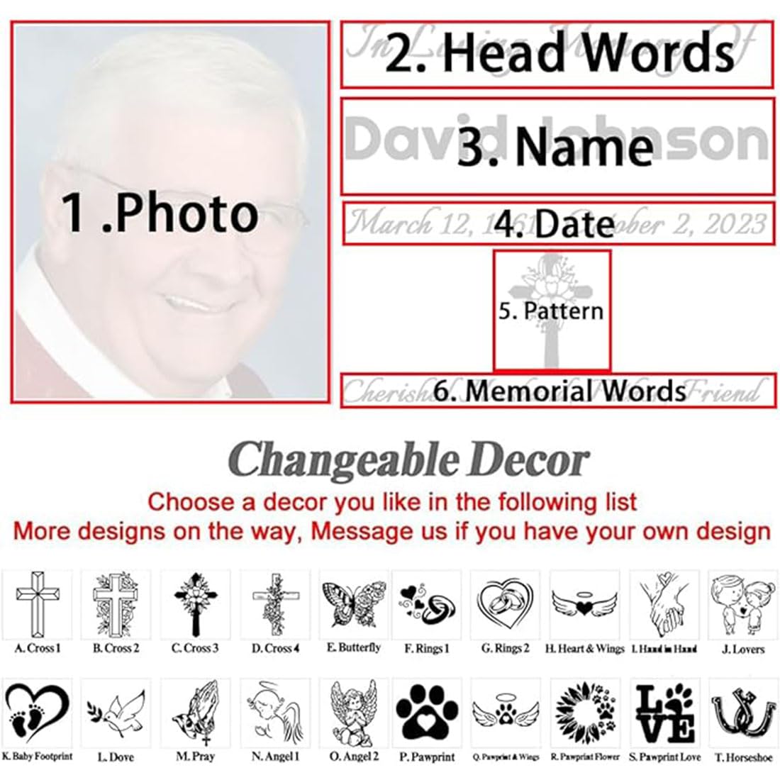 Personalizzato Human Memorial Bench Pietre con Photo Garden Stone Memorial Bench Placche per All'aperto Regali per Qualcuno che ha perso una persona amata o Pet Dog Cat