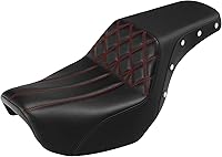 Vista 25 de C.C. RIDER Asiento para Conductor y Pasajero Asiento de Elevación Compatible con Harley Dyna Street Bob FXDB Low Rider FXDL/FXDLS Super Glide Custom