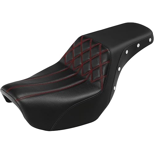 C.C. RIDER Driver Passenger Seat Step-up Seat Fit for Harley Dyna Street Bob FXDB Low Rider FXDL/FXDLS Super Glide Custom FXDC Wide Glide FXDWG Fat Bob FXDF Switchback FLD 2006-2017