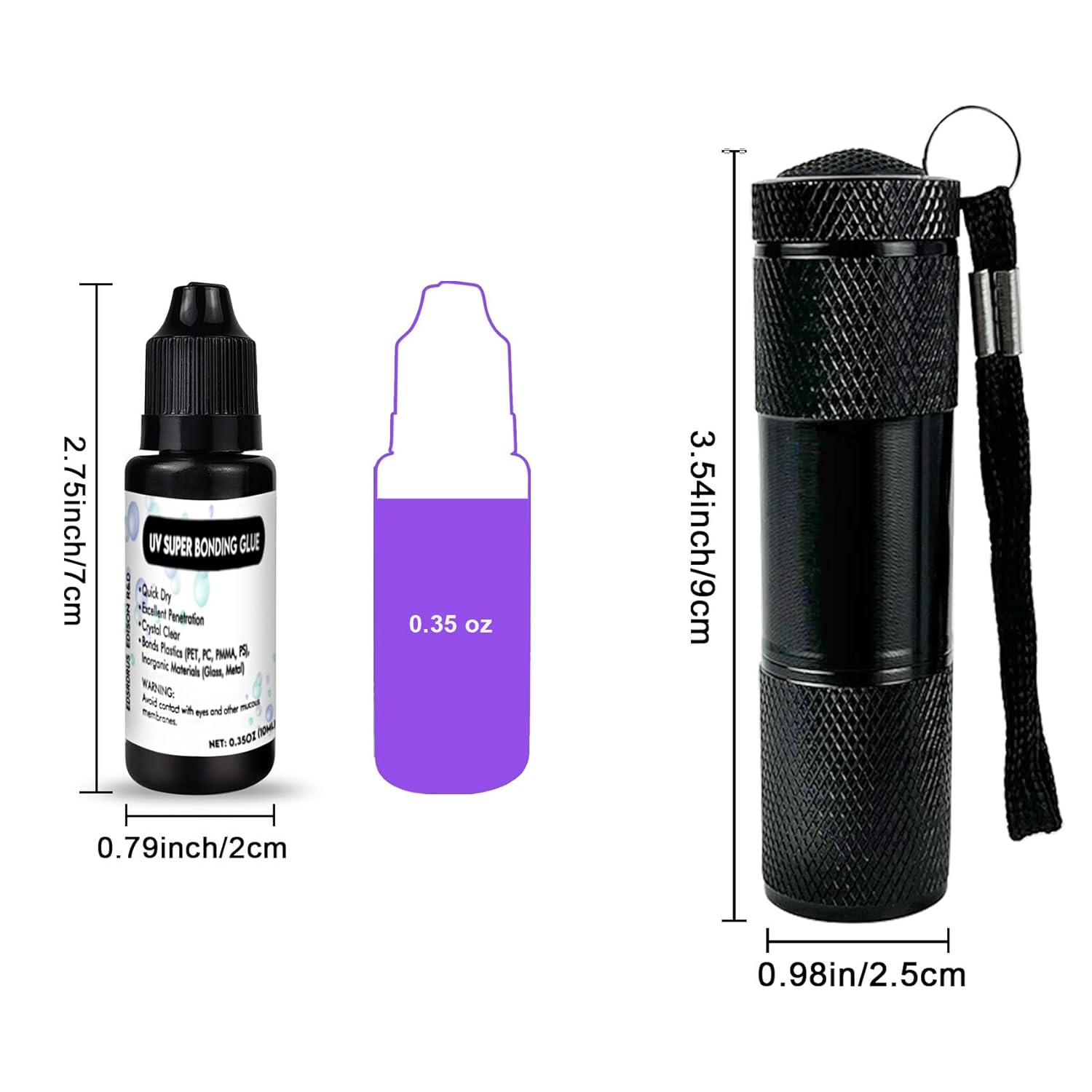 EDSRDXS UV Bonding & Welding Glue Kit UV Resin Kit with 3W UV Light Quick-Drying & Waterproof Liquid Plastic Welding Glue Household Repairs Only for Plastic, Glass, Metal 0.35oz (10ml) - Image 7