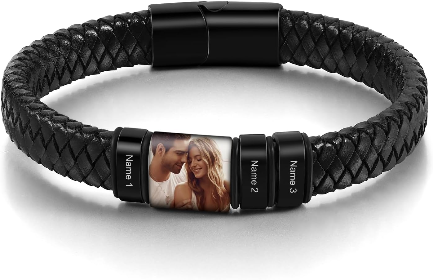 Custom Name Bracelets for Men Picture Bracelet Personalized Photo Bracelet Gifts for Dad Boyfriend Fathers Day