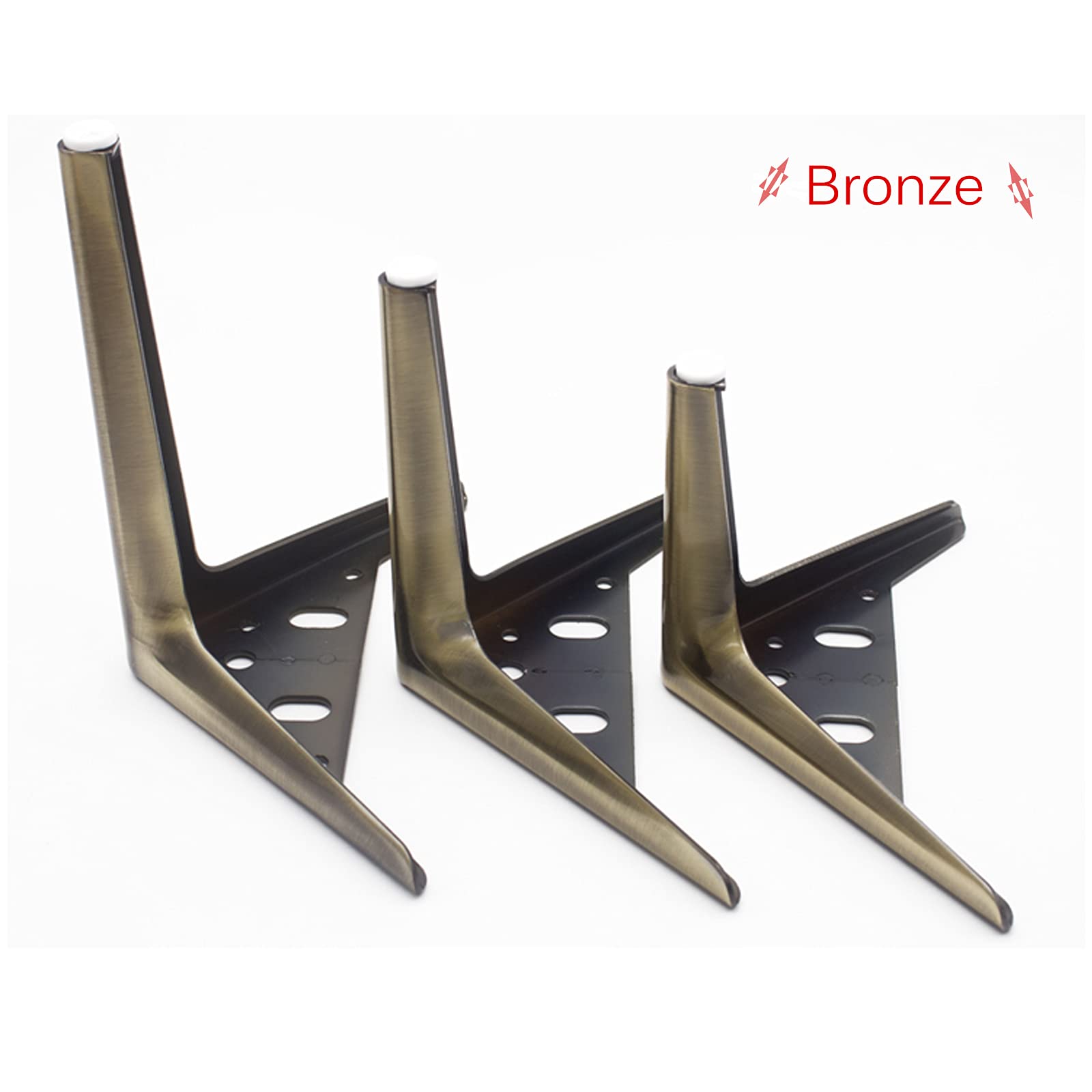 Gambe Per Divani 4 Pz Gambe per Mobili in Metallo Piedini da Tavolo,Triangolo,Sostituzione Poltrona Letto Armadio Piedini in Acciaio Laminato a Freddo,Non Arrugginisce (15cm/5.9inch,Bronze)