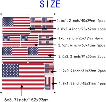 vmcoatdu American Samoa Flag Laser Printing Sticker 3 Pcs Decal in Multiple Sizes Stickers (Blue American Samoa)