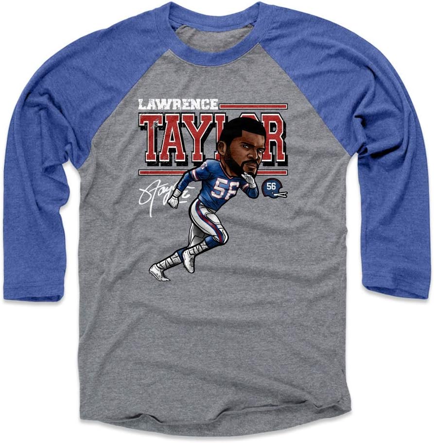 500 LEVEL Lawrence Taylor 3/4 Sleeve Raglan T-Shirt - Lawrence Taylor Cartoon