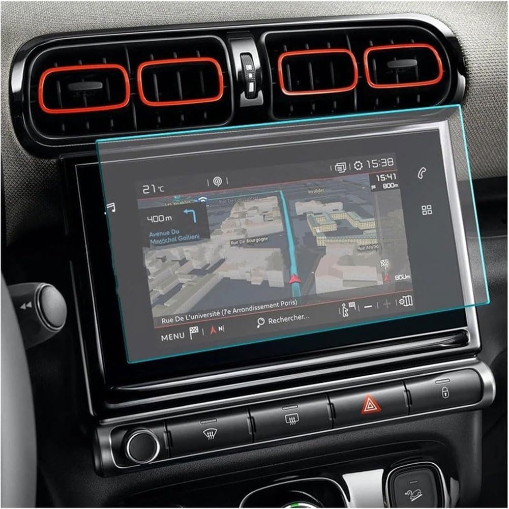 Car Screen Protector for Citroen C3 AIRCROSS 2018 2019 2020, GPS Navigation Display Screen Protective Film Tempered Glass Touchscreen Foil Anti-Scratch